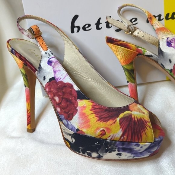 Bettye Muller Bombshell Slingback Platforms Floral EU36 US5.5-6 - Picture 5 of 12